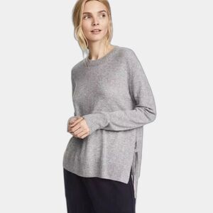 ANN TAYLOR Wool Blend Tunic Sweater Womens XS Gray Minimalist Longline Lagenlook